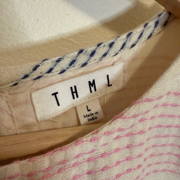 THML Cream Stripe Shift Dress With Tassels - Picture 3 of 11